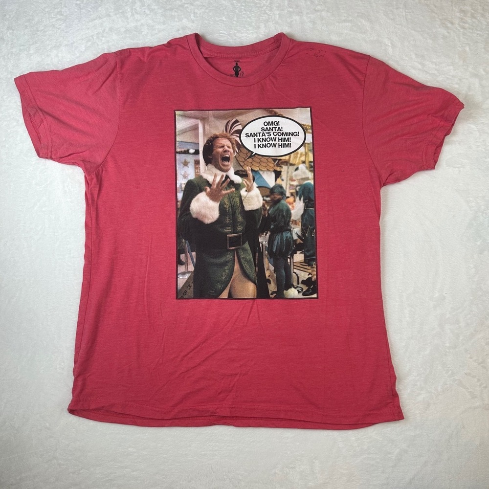 Ripple Junction Elf Movie T-Shirt Mens 2XL Red Buddy The Elf I Know Him Graphic